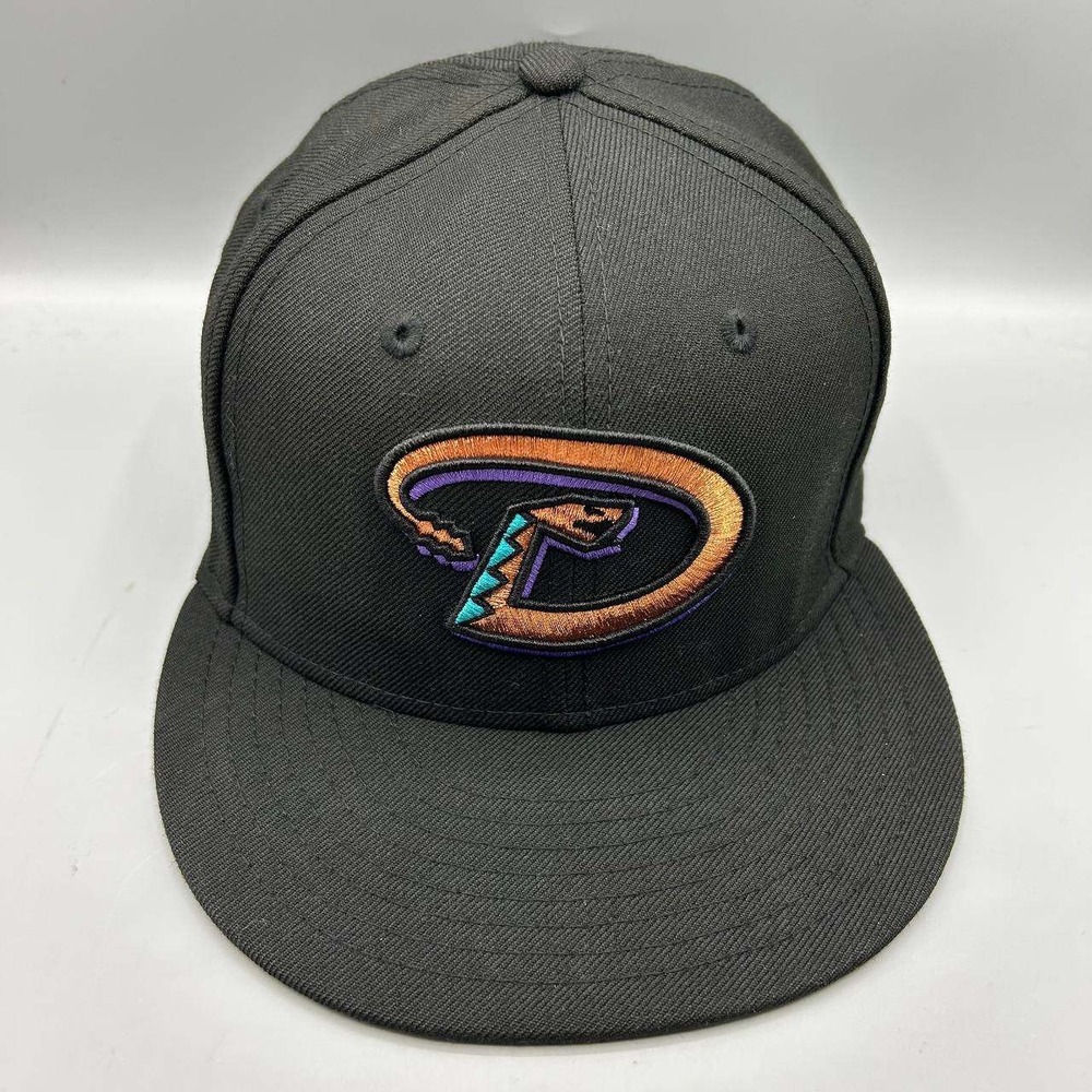 Arizona Diamondbacks MLB Hat Men 7 5/8 Black 59Fifty New Era Fitted Cap Wool